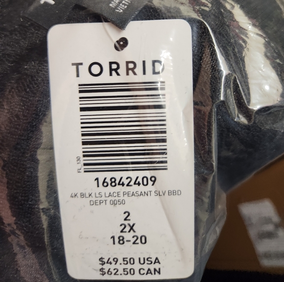 BABYDOLL LACE V-NECK TOP Size 2 - Picture 8 of 8